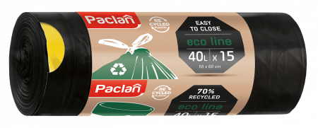 Saci menajeri - Saci menajeri cu snur Paclan Eco Line, 40 L, 55 x 60 cm, 15 buc