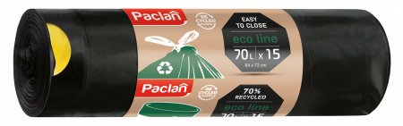 Saci menajeri - Saci menajeri cu snur Paclan Eco Line, 70 L, 64 x 72 cm, 15 buc