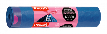 Saci menajeri - Saci menajeri cu snur Paclan Premium, 60 L, 63 x 78 cm, 10 buc