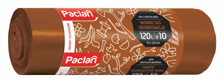 Saci menajeri - Saci menajeri Paclan, pentru deseuri organice, 120L, maro, set 10 bucati, 70x110cm