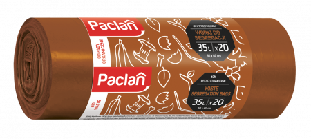 Saci menajeri - Saci menajeri Paclan, pentru deseuri organice, 35L, maro, set 20 bucati, 50 x 60 cm