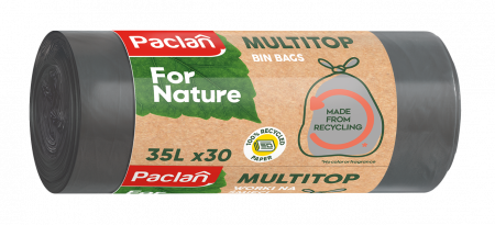 Produse BIO - Saci menajeri reciclabili Paclan For Nature Multitop, 35 L, 55 x 50 cm, 30 buc