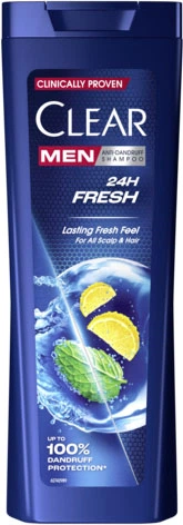 Sampon de par - Sampon Clear Men 24H Fresh, 360 ml