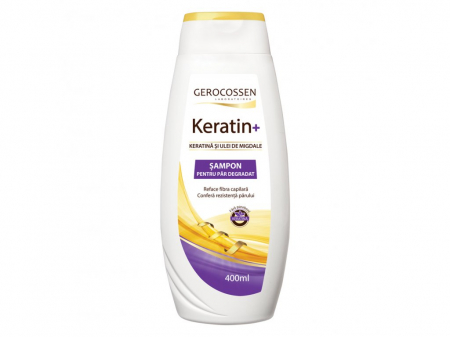 Sampon de par - Sampon cu keratina si ulei de migdale pentru par degradat Gerocossen Keratin+, 400 ml