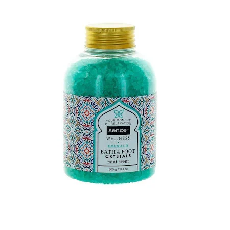 Spuma si saruri de baie - Sare de baie Sence, Emerald, aroma menta, 600g