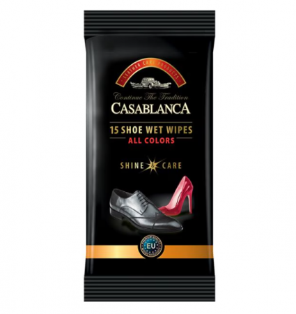 Ingrijire Incaltaminte - Servetele umede pantofi CASABLANCA Shine & Care, 15 bucati