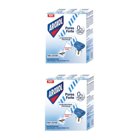 Casa - Set 2 X Aparat electric cu rezerva lichida impotriva tantarilor Aroxol Pure&Forte, 45 nopti