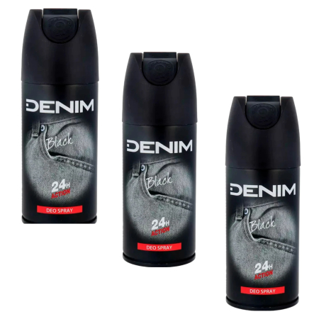 Ingrijire personala & Cosmetice - Set 3 X Deodorant spray pentru barbati Denim Black 150 ml