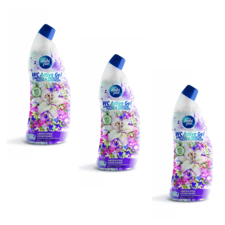 Dezinfectant toaleta - Set 3 X Gel pentru curatarea vasului de toaleta White Flowers 750 ml