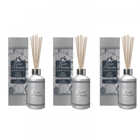 BLACK FRIDAY - Set 3 x Parfum camera, Tesori d'Oriente cu betisoare, Muschio Bianco, 200ml