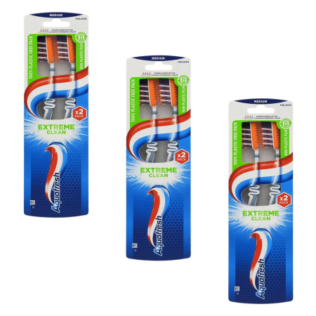Ingrijire personala & Cosmetice - Set 3 X Periuta de dinti Aquafresh Extreme Clean Medium Twin