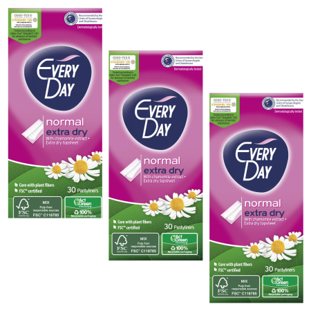 Ingrijire personala & Cosmetice - Set 3 X Protej-slipuri Everyday Normal Extra Dry, 30 buc