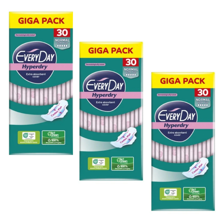 Ingrijire personala & Cosmetice - Set 3X Absorbante Everyday Hiperdry normal , 30 buc