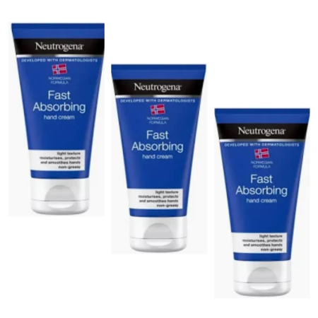 Ingrijire personala & Cosmetice - set 3X Crema de maini, Neutrogena Fast absorbing, 75 ml