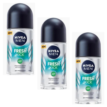 Ingrijire personala & Cosmetice - Set 3X Deodorant roll-on Nivea Men Fresh Kick, 50ml