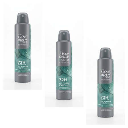 Ingrijire personala & Cosmetice - SET 3X Dove Men Advanced Care, 250 ml, cu parfum Eucalyptus + Mint Scent
