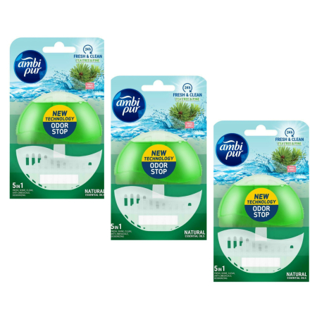 Casa - Set 3X Odorizant pentru toaletă cu arbore de ceai si pin, 55 gr