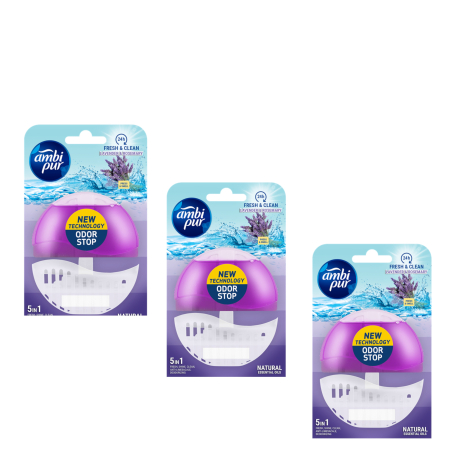 Casa - Set 3X Odorizant pentru toaletă cu Lavanda si Rozmarin,55 gr