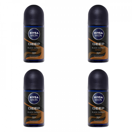 Deodorante si antiperspirante - Set 4 x deodorant roll-on NIVEA MEN Deep Espresso, 50 ml