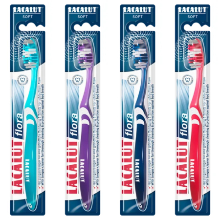 Ingrijire personala & Cosmetice - Set 4 X Periute de dinti Lacalut Flora, soft, diverse culori