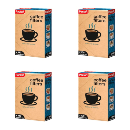 Filtre hartie cafea - Set 4 X Rezerve Filtru Cafea PACLAN, Tip 4, 100 Buc/Set, Culoare Maro
