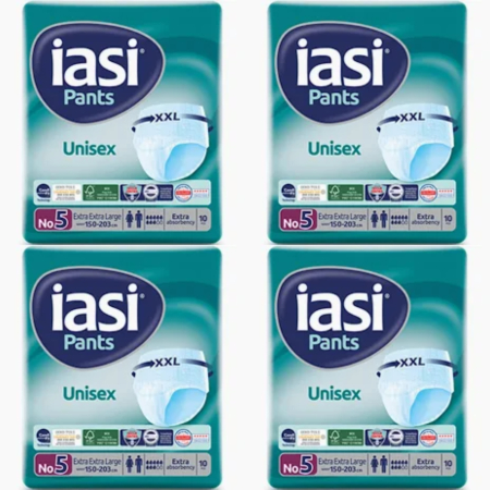 Scutece adulti - Set 4 X Scutece adulti tip chilot pentru incontinenta Iasi Pants Unisex, Marime XXL, 10 buc