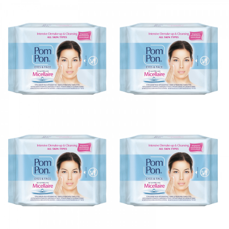 Produse demachiere si curatare - Set 4 x Servetele demachiante Pom Pon Micelare, 20 bucati