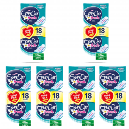 Tampoane si absorbante - Set 6 x Absorbante Everyday Fresh Normal, 18 buc