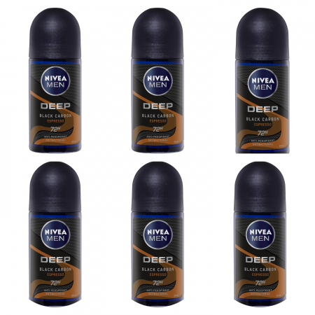 Deodorante si antiperspirante - Set 6 x deodorant roll-on NIVEA MEN Deep Espresso, 50 ml