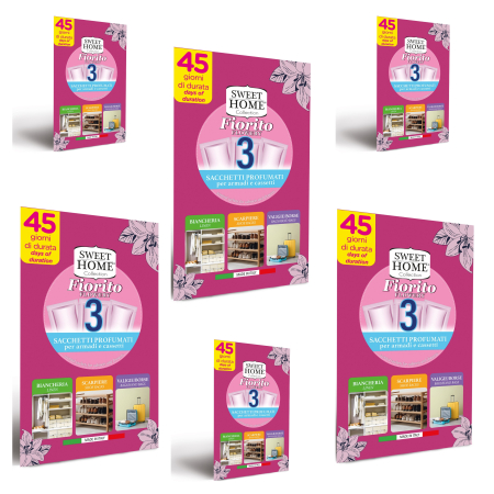 Casa - Set 6 X Odorizant Saculeti parfumati 3buc/set pentru haine, fiorito