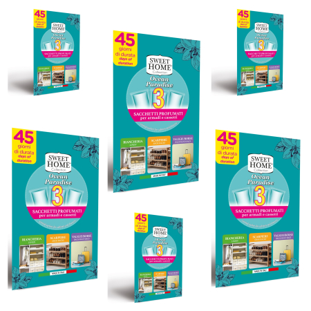 Casa - Set 6 X Odorizant Saculeti parfumati 3buc/set pentru haine, Ocean