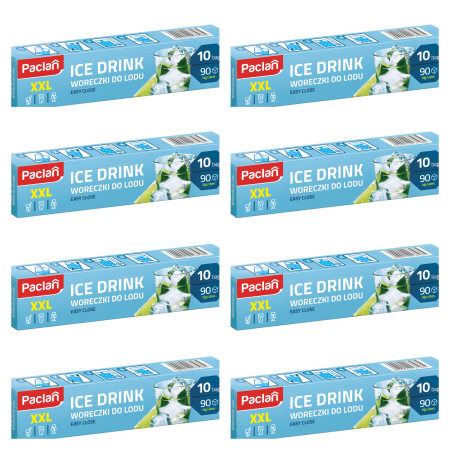 Casa - Set 8 X Pungi pentru gheata Paclan XXL, 10 pungi x 9 cuburi