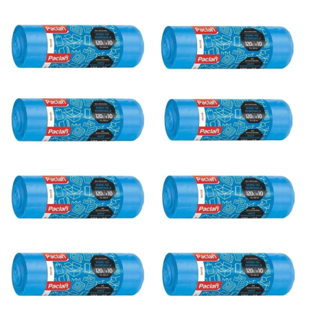 Casa - Set  8 X Saci menajeri Paclan, pentru hartie, 120 L , albastru, set 10 bucati, 70 x 100 cm