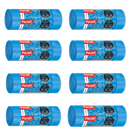 Saci menajeri - Set 8 X Saci menajeri Paclan, pentru hartie, 35L , albastru, set 20 bucati, 50 x 60 cm