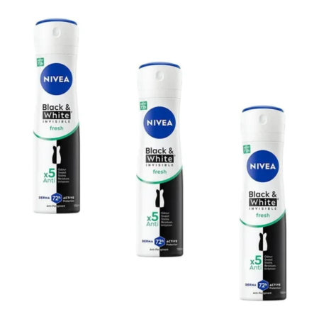 Deodorante si antiperspirante - SET X3 Deodorant antiperspirant 48h Nivea Black&White FRESH 200 ml