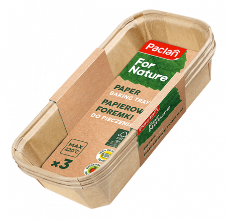 Folii si pungi alimentare - Tavite din hartie pentru copt, biodegradabile Paclan for Nature, 3 buc