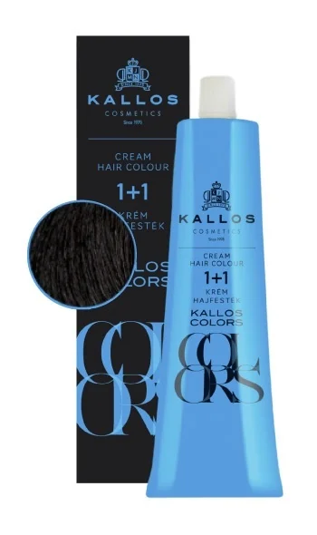 Vopsea de par si oxidant - Vopsea de par Kallos Colors 1N, Negru, 60 ml