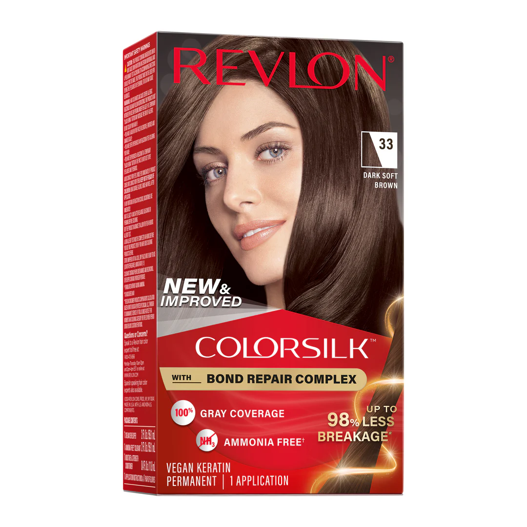 Vopsea de par si oxidant - Vopsea de par Revlon Colorsilk fara amoniac , Dark Soft Brown (033)