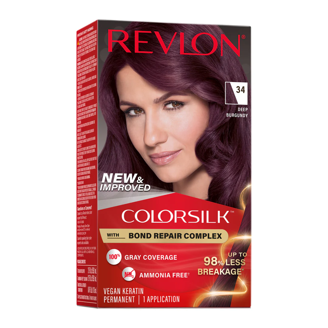 Vopsea de par si oxidant - Vopsea de par Revlon Colorsilk fara amoniac ,Deep Burgundy (034)