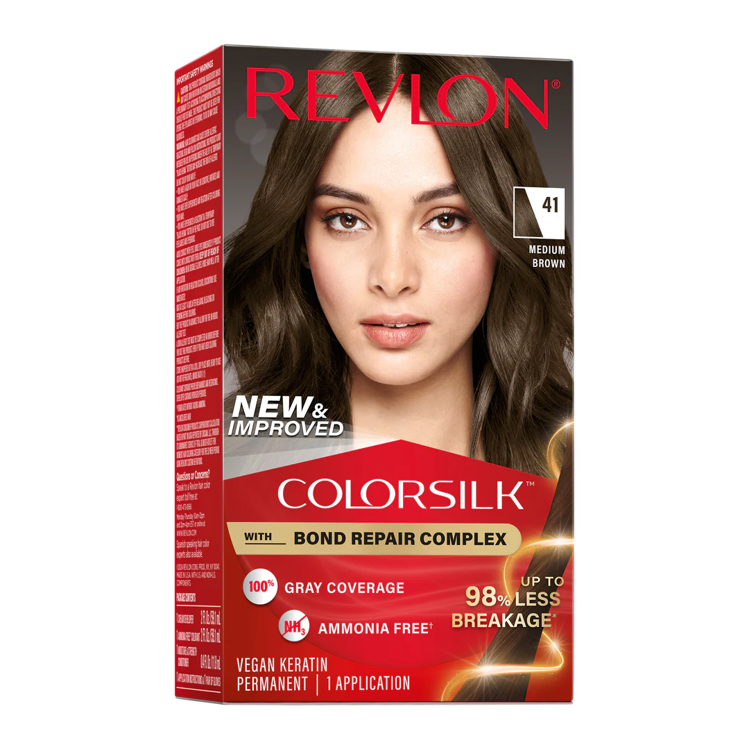 Vopsea de par si oxidant - Vopsea de par Revlon Colorsilk fara amoniac ,Medium Brown (041)