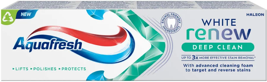 Pasta de dinti, Aquafresh White Renew, Deep Clean, 75 ml, menta