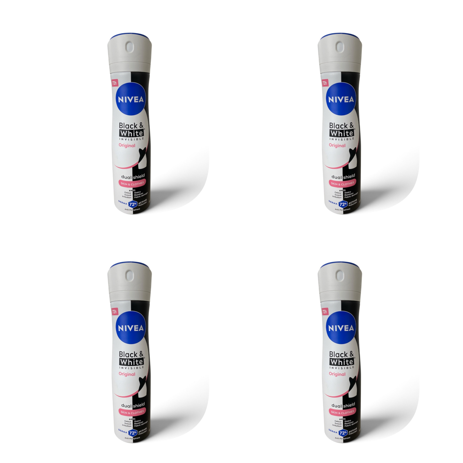 SET 4X Antiperspirant spray NIVEA Black White Original 150ml - Nivea