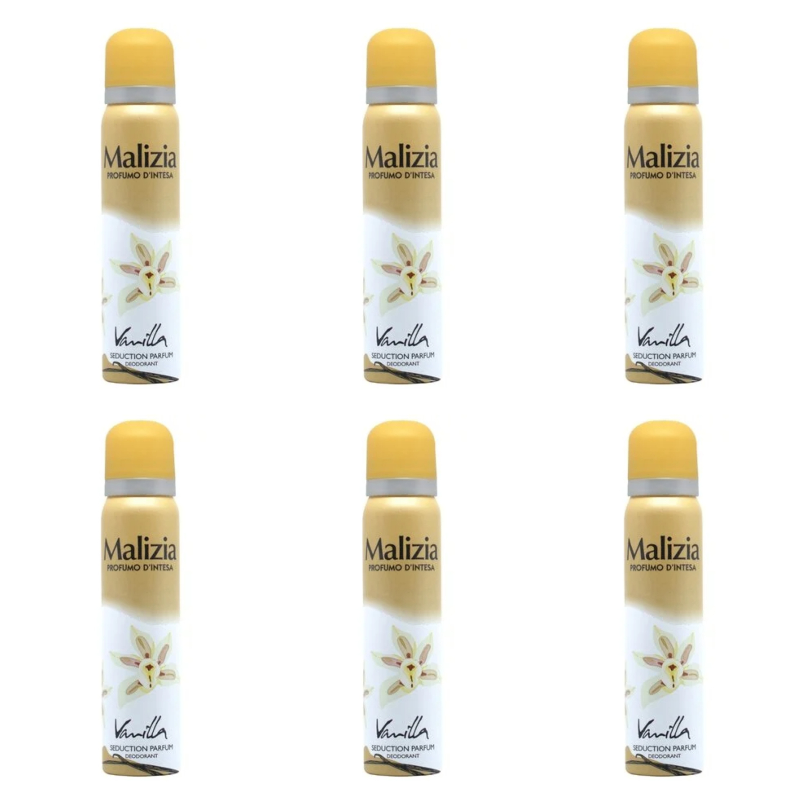 SET 6X Deodorant pentru femei Malizia Vanilla Profumo d Intesa, 100 ml