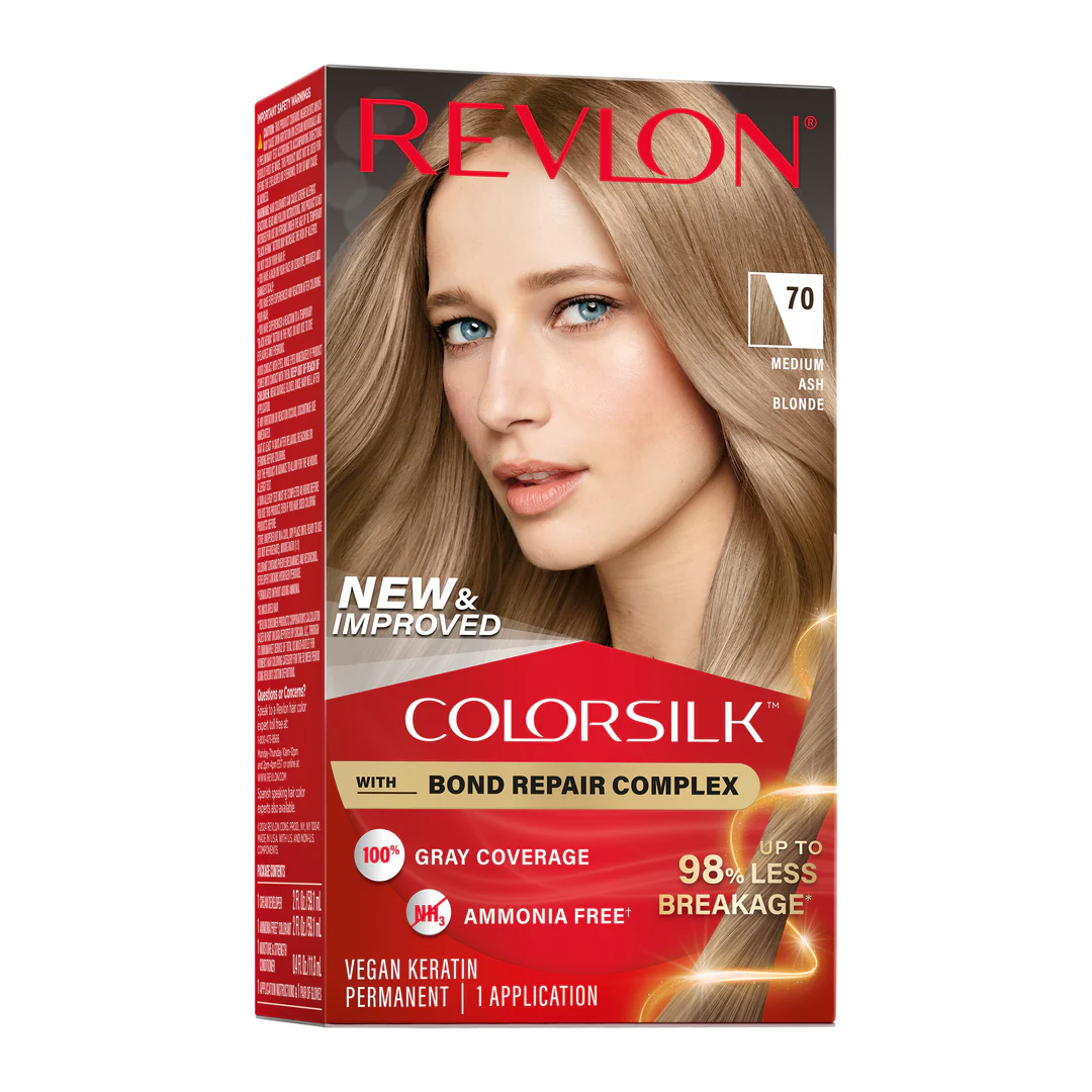 Vopsea de par Revlon Colorsilk fara amoniac , Medium Ash Blonde (070)