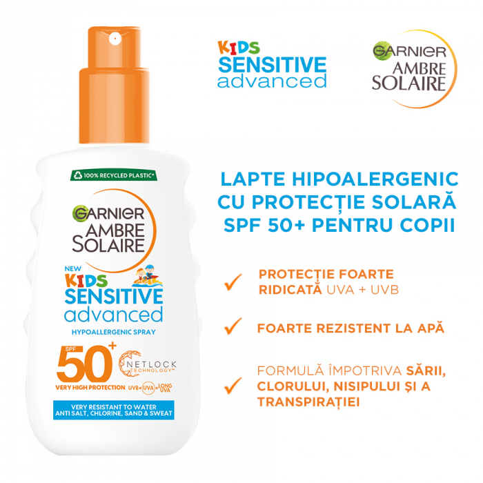 Spray pentru copii pentru piele sensibila cu SPF50+ Ambre Solaire Sensitive Advanced, 200 ml [2]