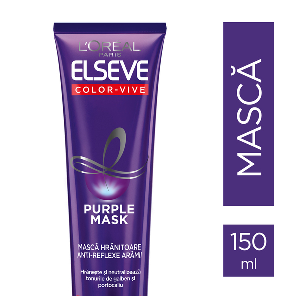 Masca pentru parul blond, decolorat, gri sau cu suvite Elseve Color Vive Purple - 150ml [2]