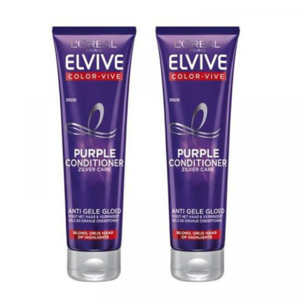 Set 2x  Masca pentru parul blond, decolorat, gri sau cu suvite Elseve Color Vive Purple - 150ml [1]