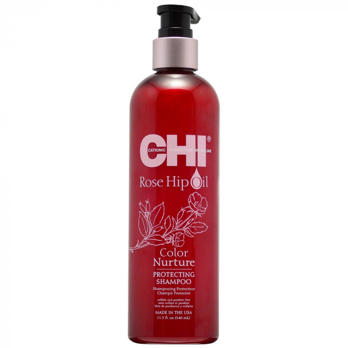 Sampon pentru par uscat, 340 ml CHI Rose Hip Oil Protecting - profesional [1]
