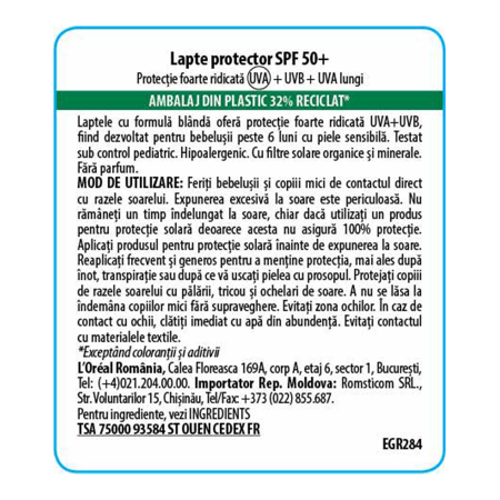 Sensitive Advance Lotiune pentru bebelusi pentru piele sensibila cu SPF50+ Ambre Solaire, 50 ml [2]