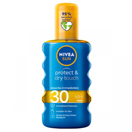 Spray de protecție solară protect & dry touch, cu fps 30, Nivea sun - 200 ml [0]